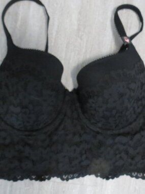 NWOT Victoria's Secret Size 38C Black Lace Bustier Corset Bra Top